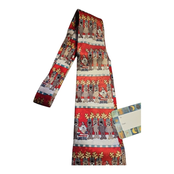 American Greetings Santa Reindeer Football Necktie Tie  2004 - Picture 5 of 7